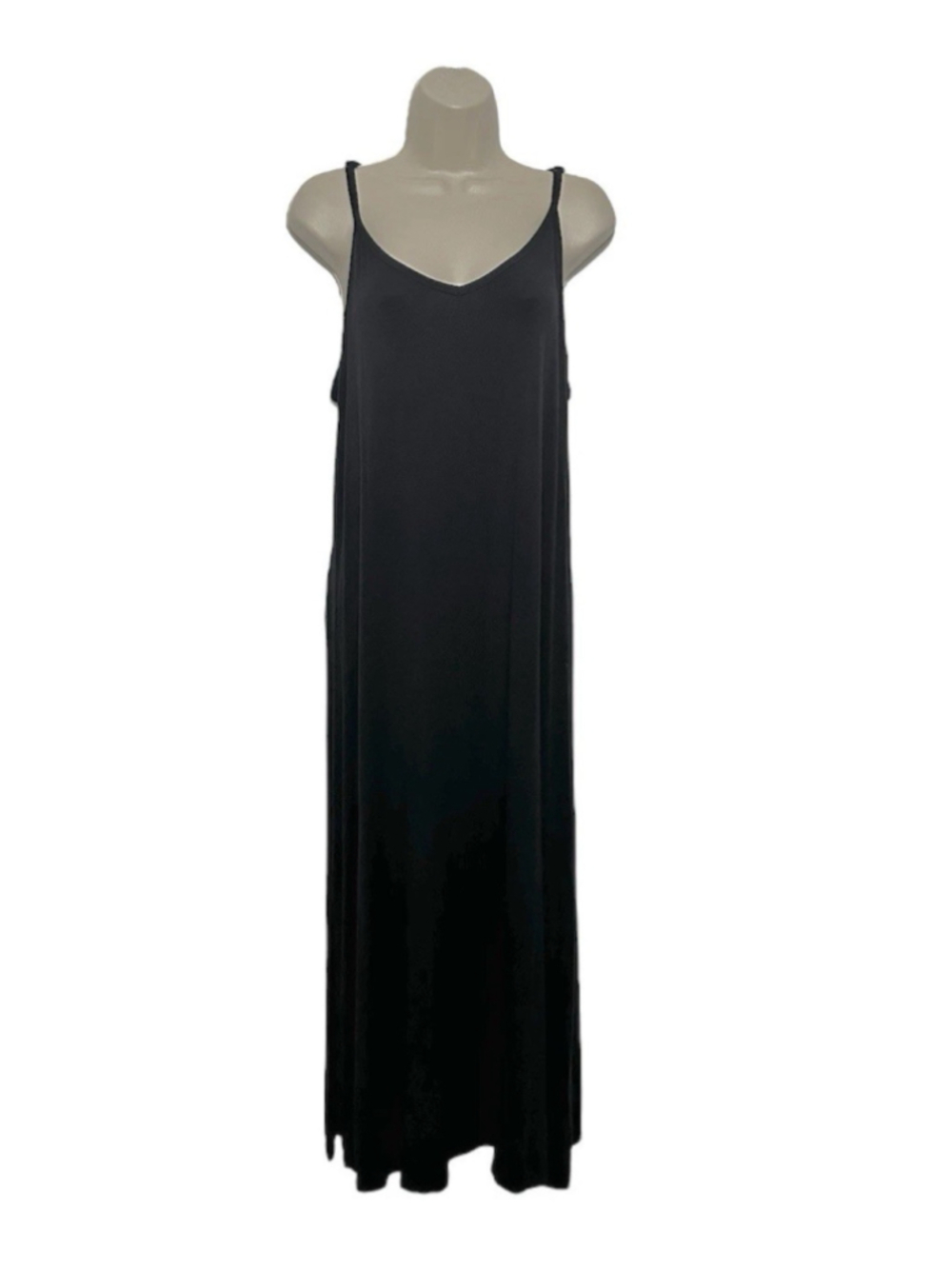 Soft Surroundings Sleeveless Maxi Dress Large Black Beachy Bohemian Summer - Picture 2 of 9